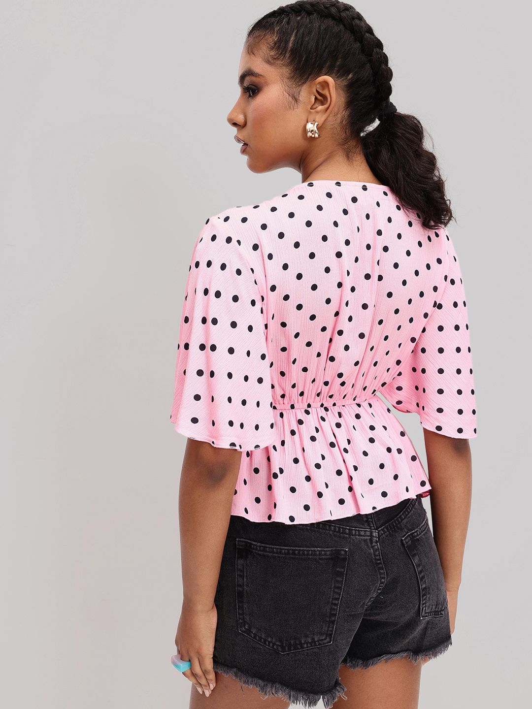 DressBerry Retro Replay Polka Dot Empire Style Top
