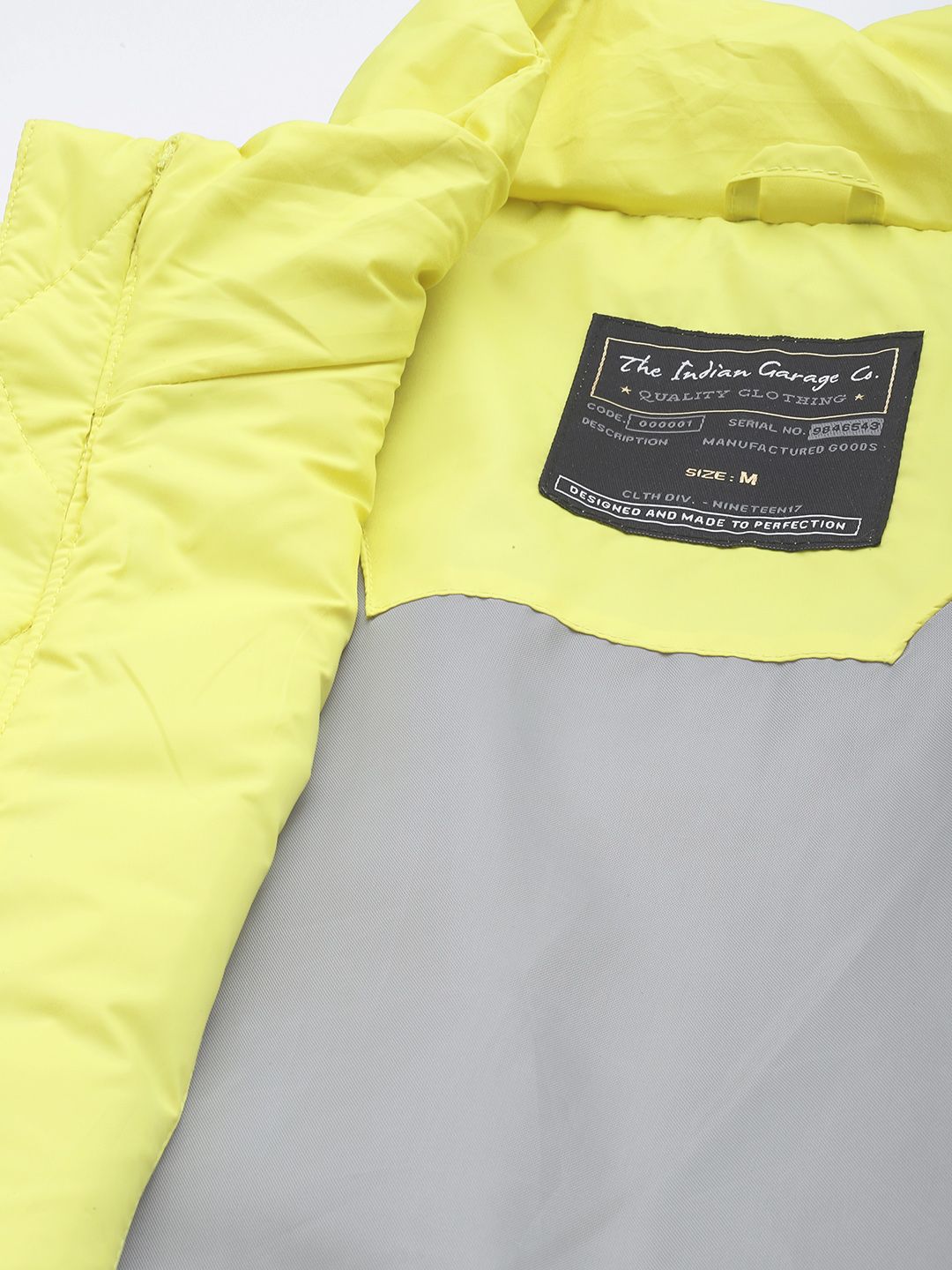 The Indian Garage Co Men Zip-Front Puffer Jacket with Zip Pockets