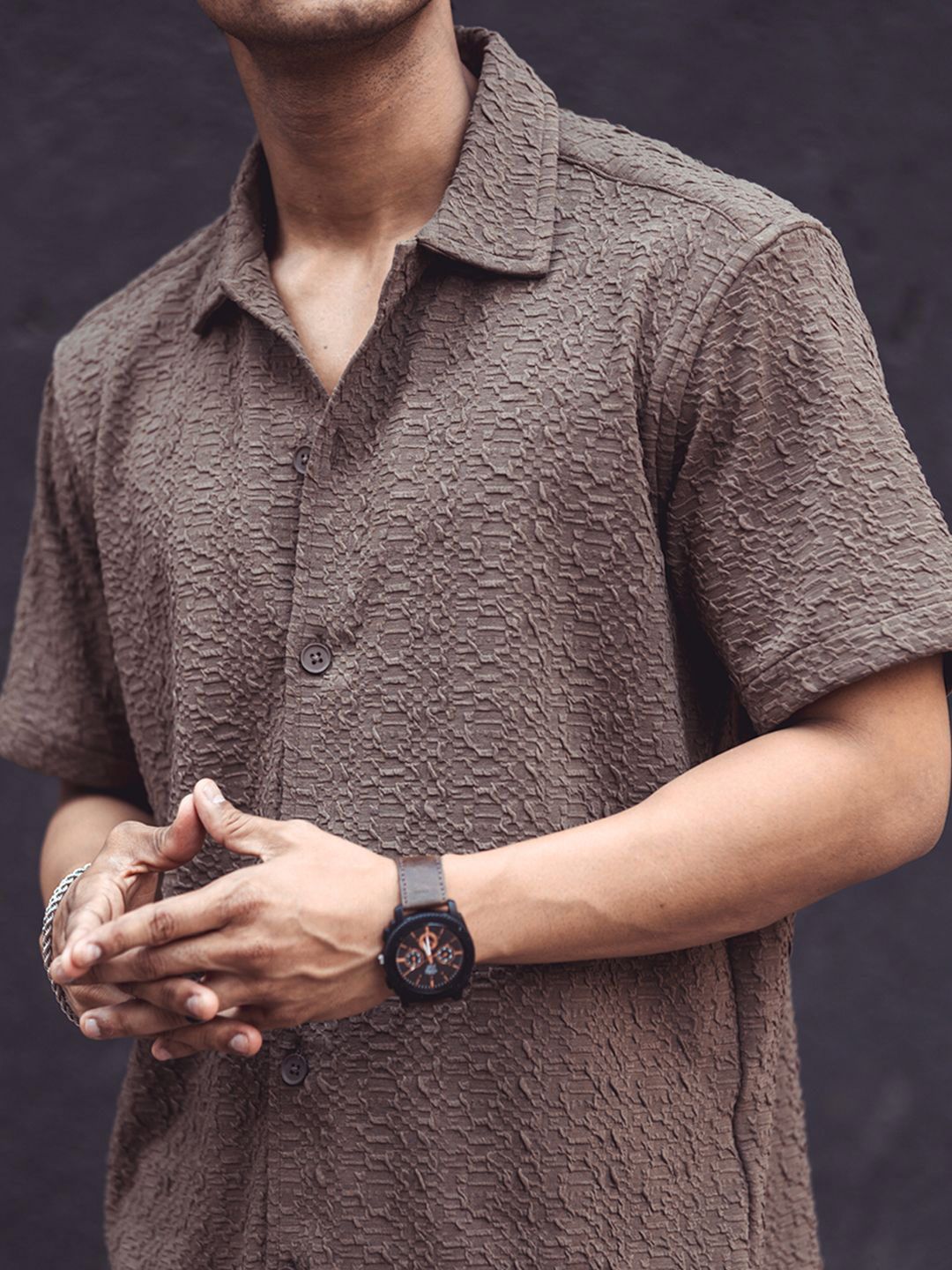 Powerlook Men Textured Casual Shirt