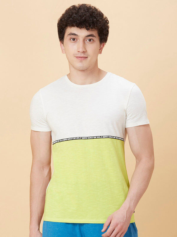 Being Human Men Round Neck Colourblocked T-shirt