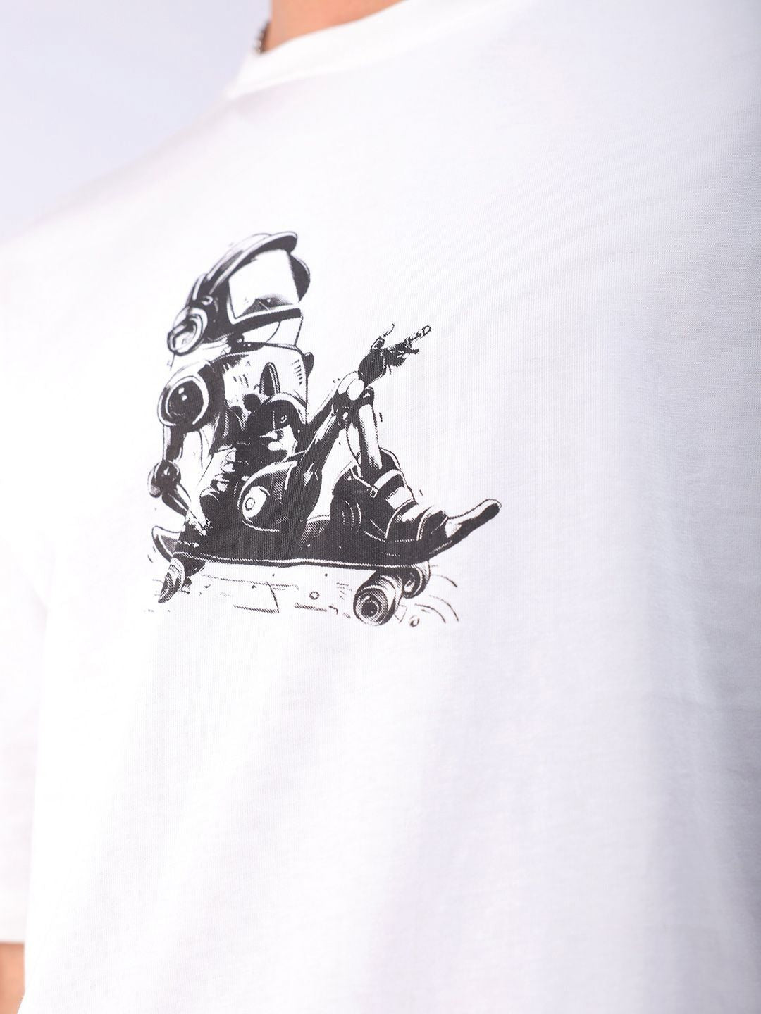 The Indian Garage Co Men Back Printed Boxy Oversized Pure Cotton T-shirt