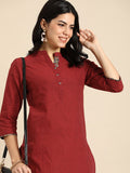 Anouk Women Solid Straight Kurta