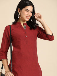 Anouk Women Solid Straight Kurta