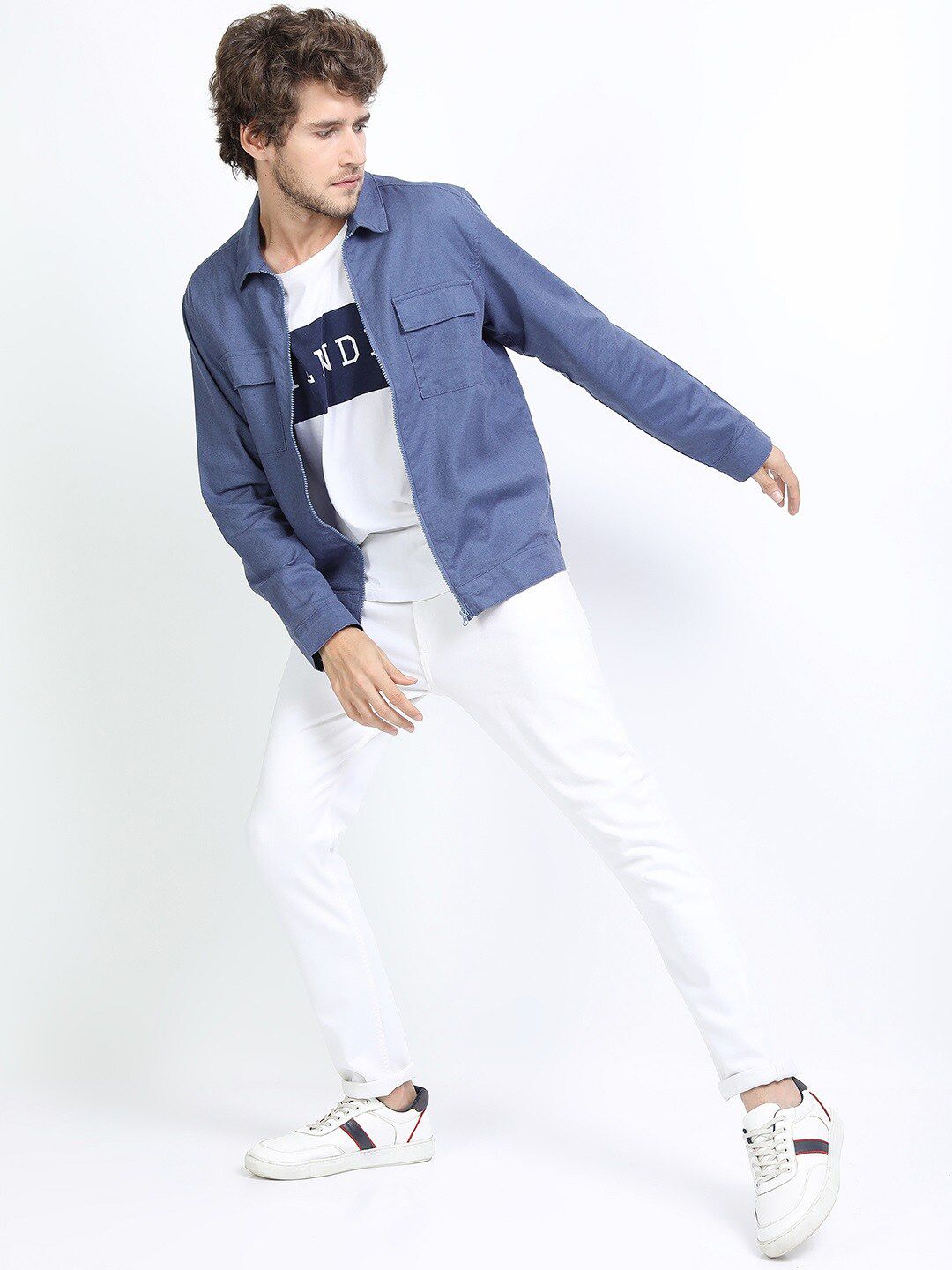 HIGHLANDER Men Blue Colourblocked Tailored Jacket