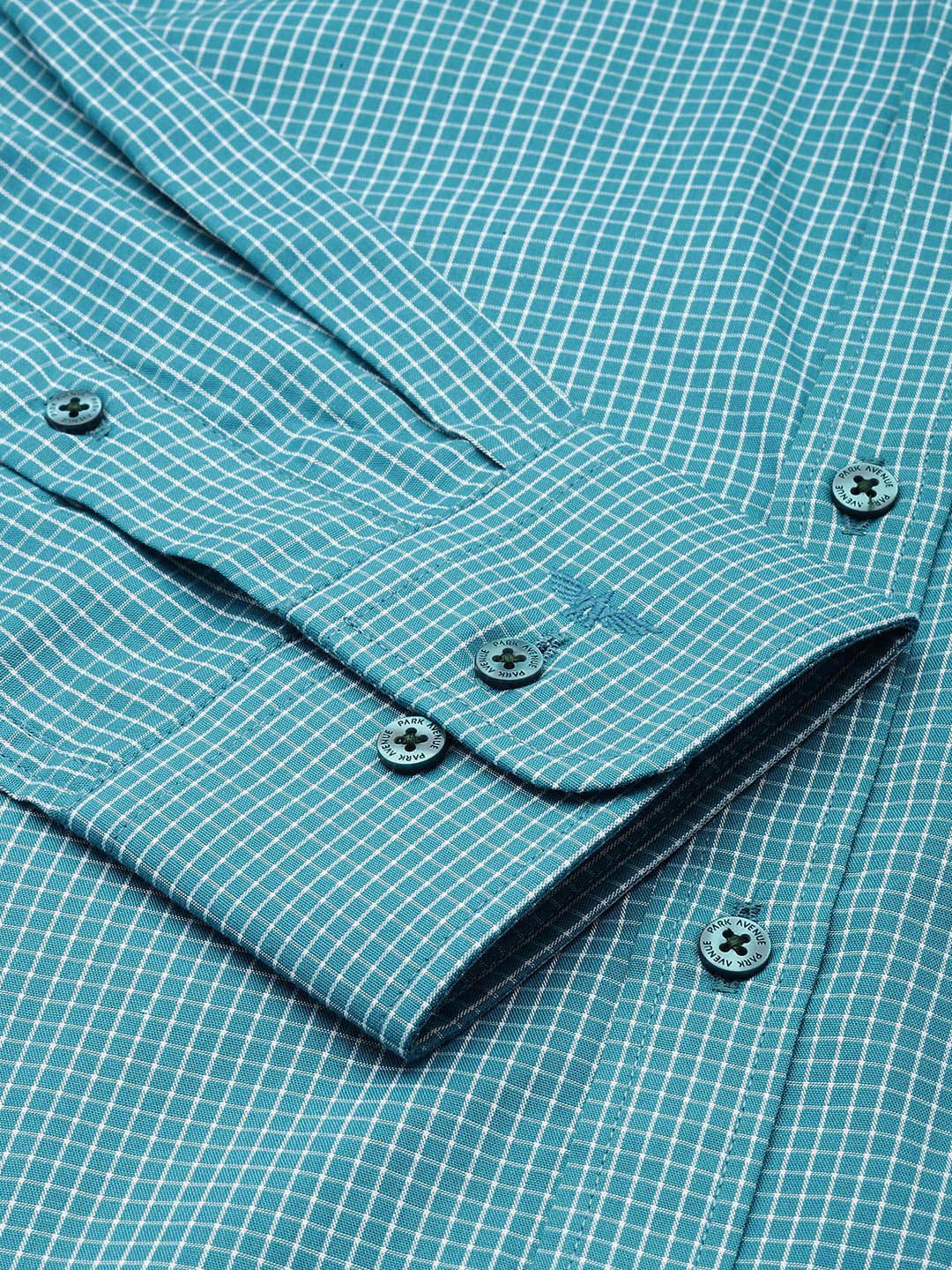 Park Avenue  Slim Fit Micro Checks Pure Cotton Formal Shirt
