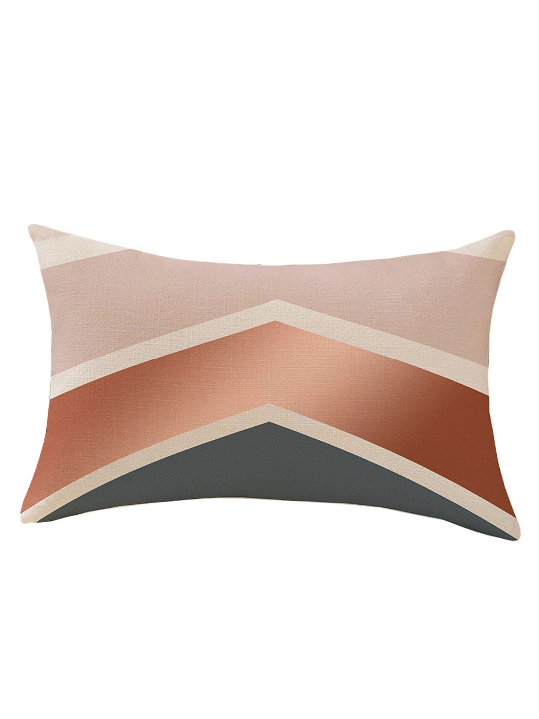 STITCHNEST Blue & Orange Set of 2 Geometric Rectangle Cushion Covers