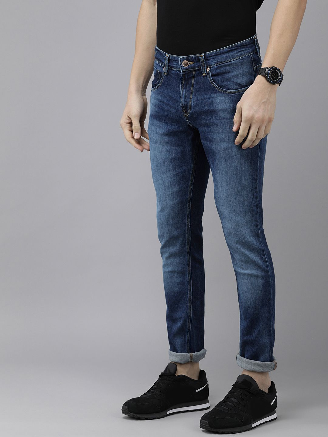 SPYKAR Men Blue Skinny Fit Low-Rise Light Fade Stretchable Jeans