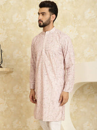 SOJANYA Floral Printed Thread Work Pure Cotton Regular Kurta