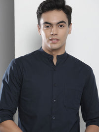 The Indian Garage Co Pure Cotton Mandarin Collar Casual Shirt
