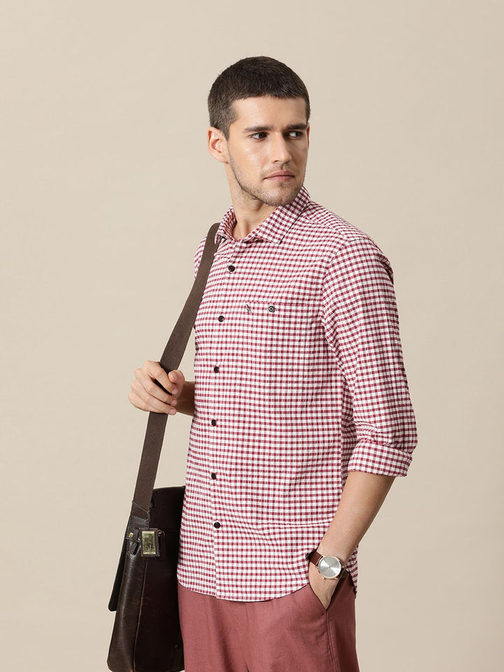 Mr Bowerbird Tailored Fit Gingham Checked Casual Shirt