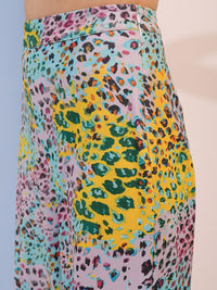 Tokyo Talkies Pink Animal Skin Printed Halter Neck Top And Trouser