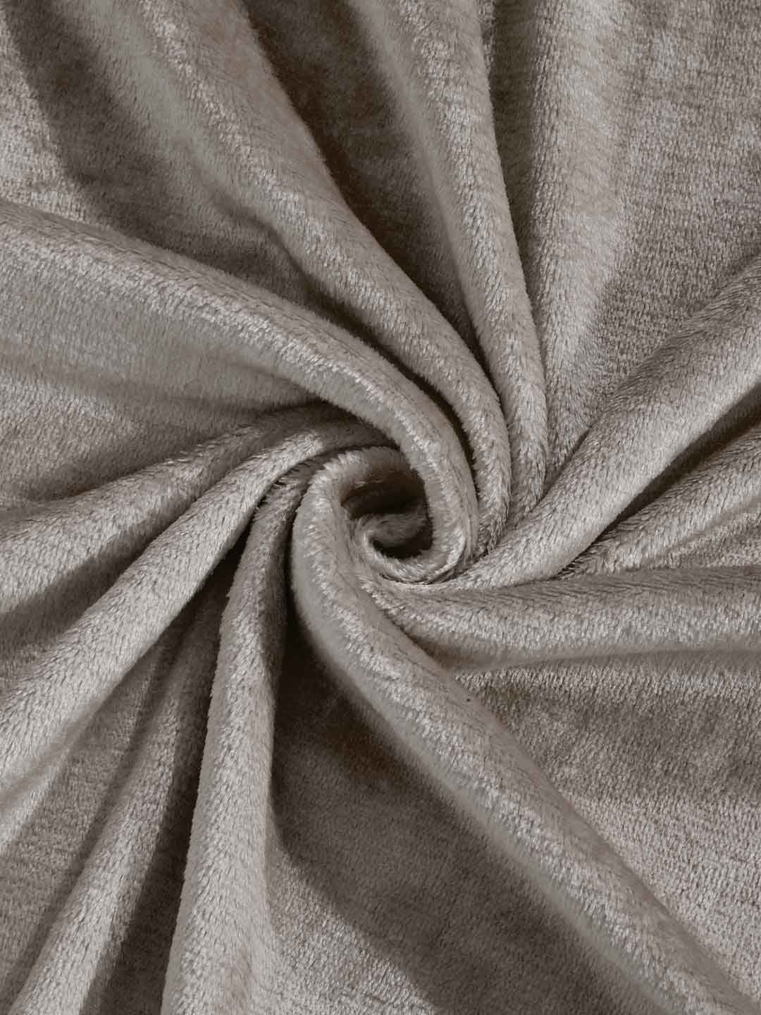 KLOTTHE Grey Solid Fitted 300 TC Woolen Bedsheet Single dengan 1 Sarung Bantal