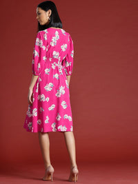 all about you Floral Printed Midi Fit & Flare Dress