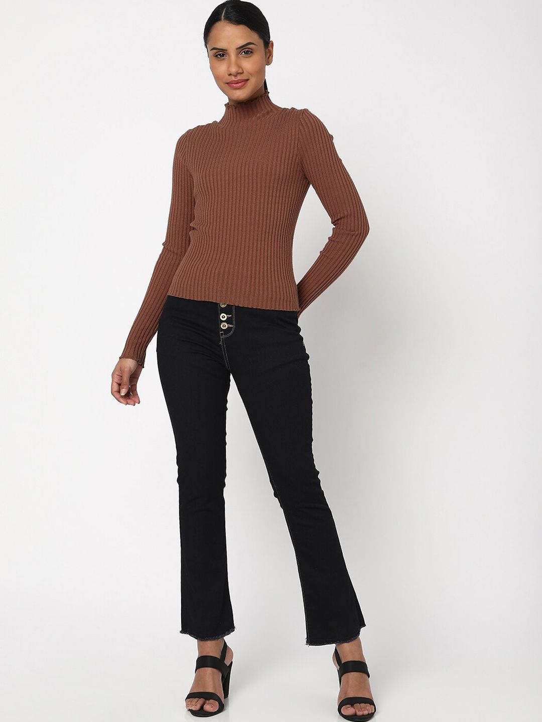SPYKAR Women Black Elissa Flared High-Rise Jeans