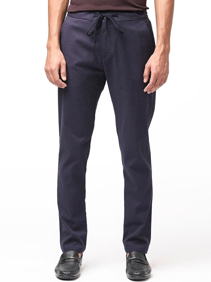 RARE RABBIT Men Hobbs Drawstring Mid Rise Slim Fit Trouser