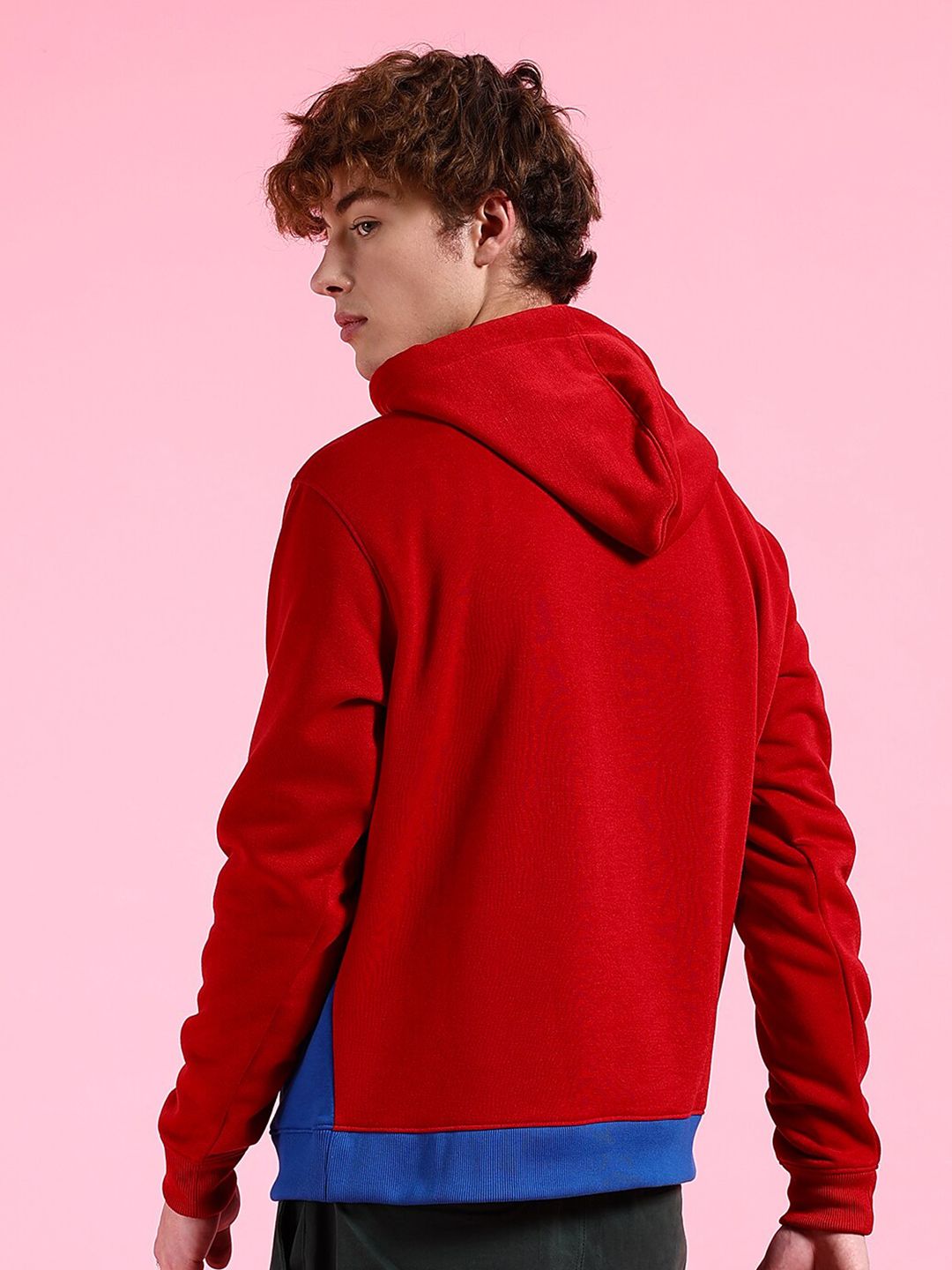 The Indian Garage Co Men Red Printed Hooded Sweatshirt