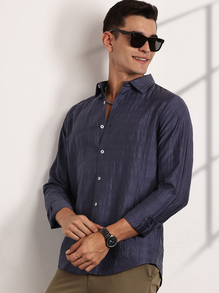 Thomas Scott Men Classic Slim Fit Opaque Casual Shirt