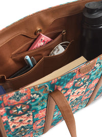 TEAL BY CHUMBAK Women Ethnic Motifs Printed Tote Bag