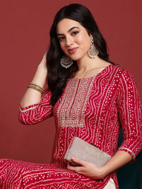 Anouk Wanita Bandhani Bercetak Thread Kerja kurta
