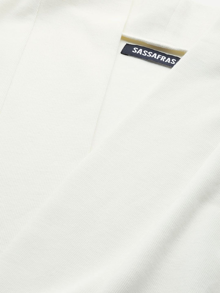 SASSAFRAS Solid Open Front Longline Shrug