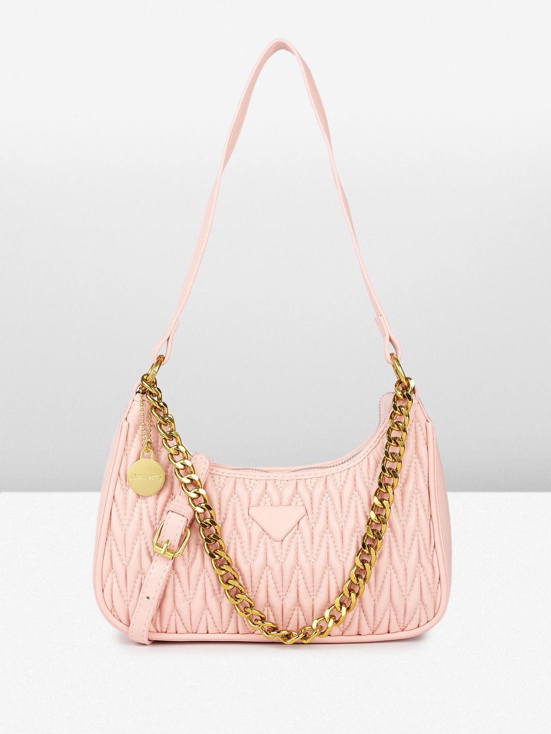 DressBerry Textured Structured Hobo Bag