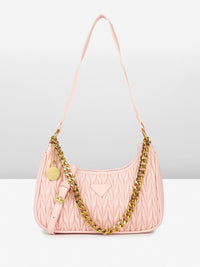 DressBerry Textured Structured Hobo Bag