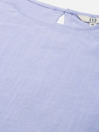 AND Women Lavender Self-Design Regular Top