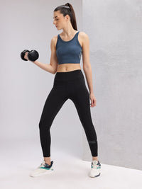 HRX by Hrithik Roshan Women Cropped Rapid-Dry Training Tights with Brand Logo Detail