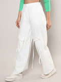 Campus Sutra Women Relaxed Loose Fit Easy Wash Cargos Trousers