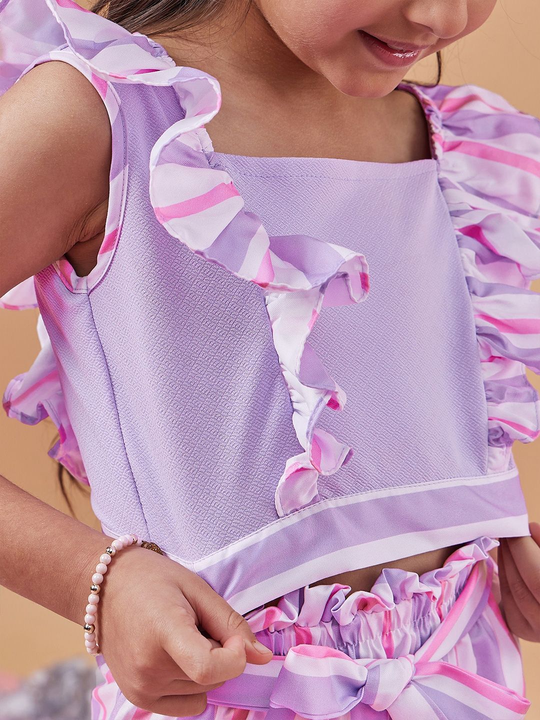 pspeaches Girls Striped Top With Shorts