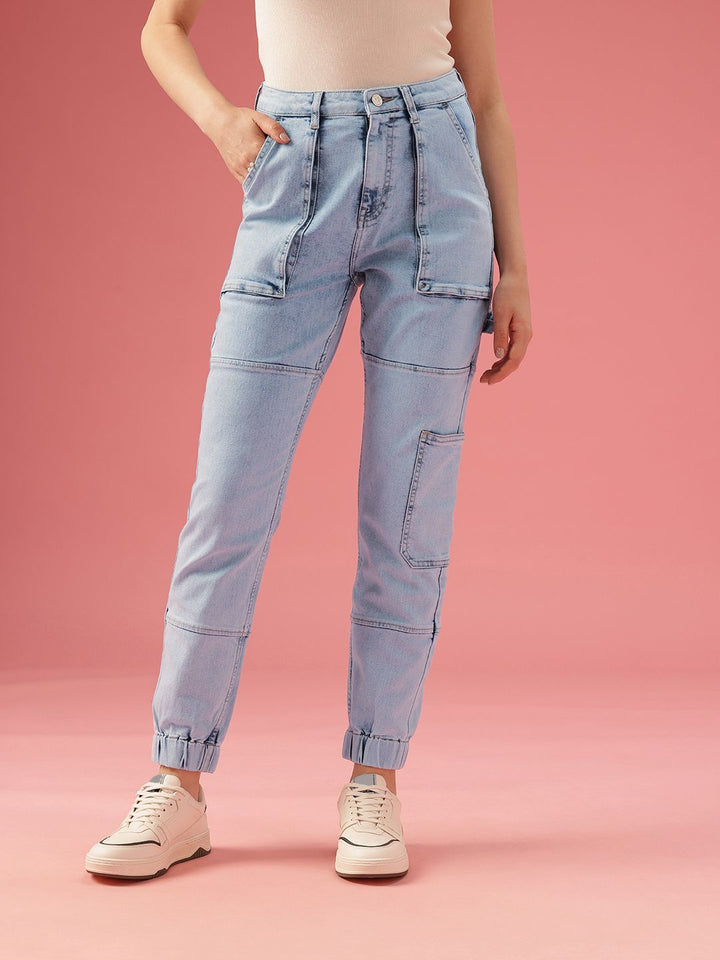 DressBerry Women Jogger High-Rise Light Fade Stretchable Jeans