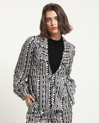 RAREISM Abstract Printed Tie Ups Shirt Style Top