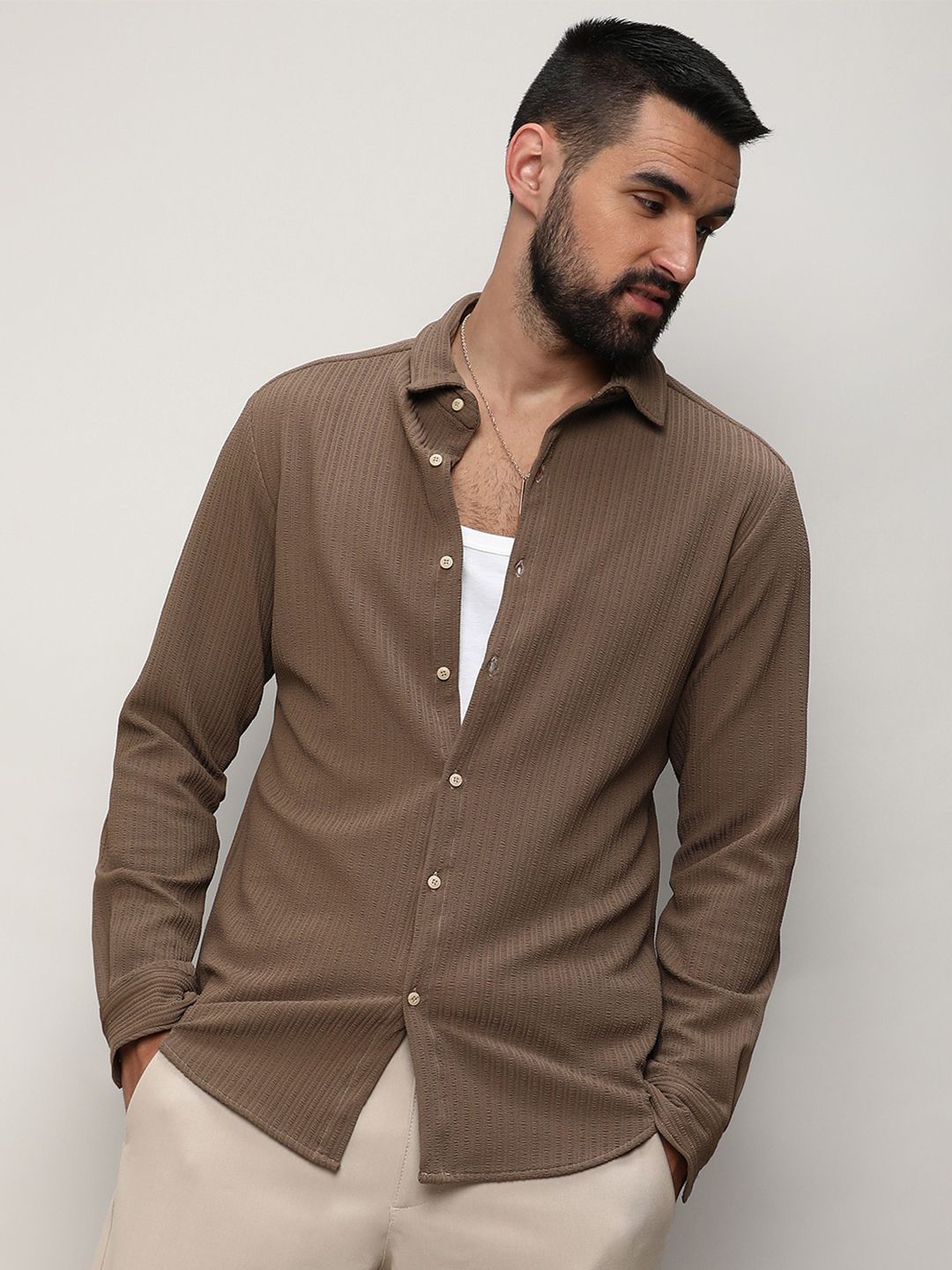 Campus Sutra Men Classic Opaque Casual Shirt