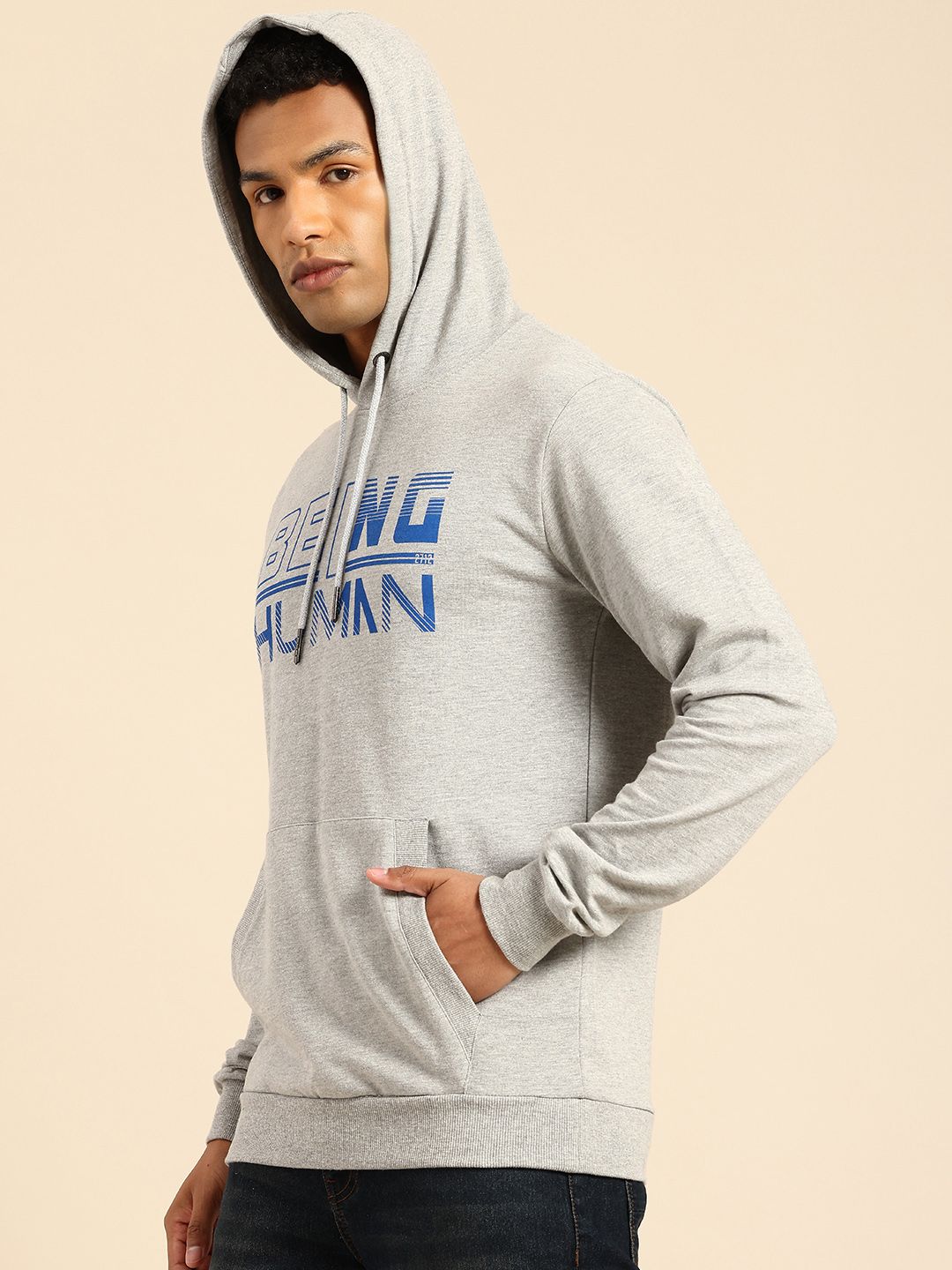 Being Human Brand Logo Printed Hooded Sweatshirt