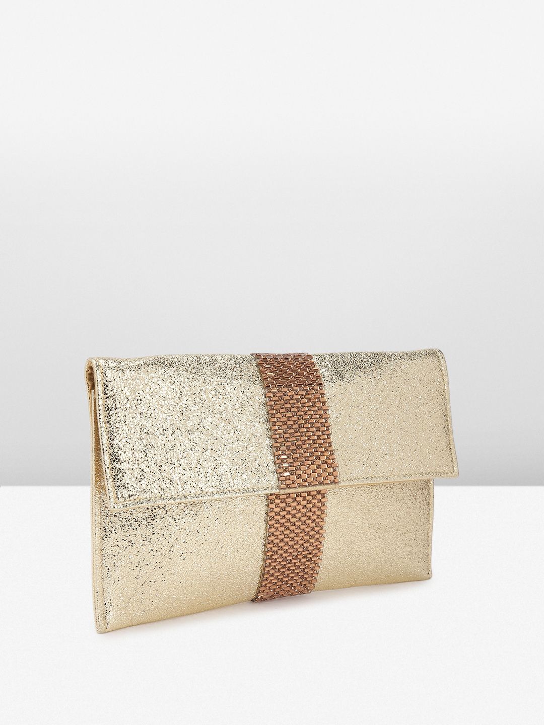 Anouk Abstract Textured Embellished Envelope Clutch