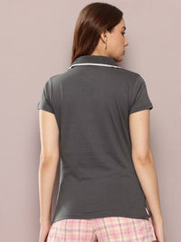DILLINGER Women's Regular Fit Badge Embroidery Polo Tshirt