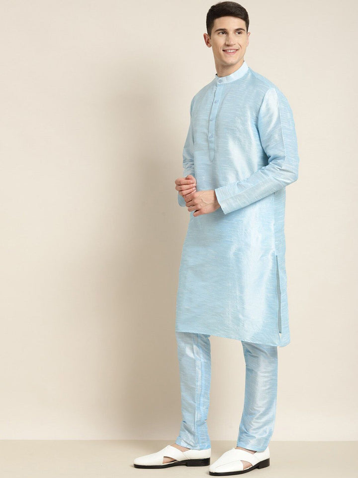 SOJANYA Mandarin Collar Straight Regular Kurta With Pyjamas & Nehru Jacket