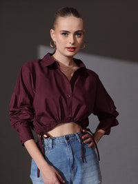 STREET 9 Shirt Style Crop Top