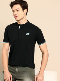 Being Human Henley Neck Pure Cotton T-shirt