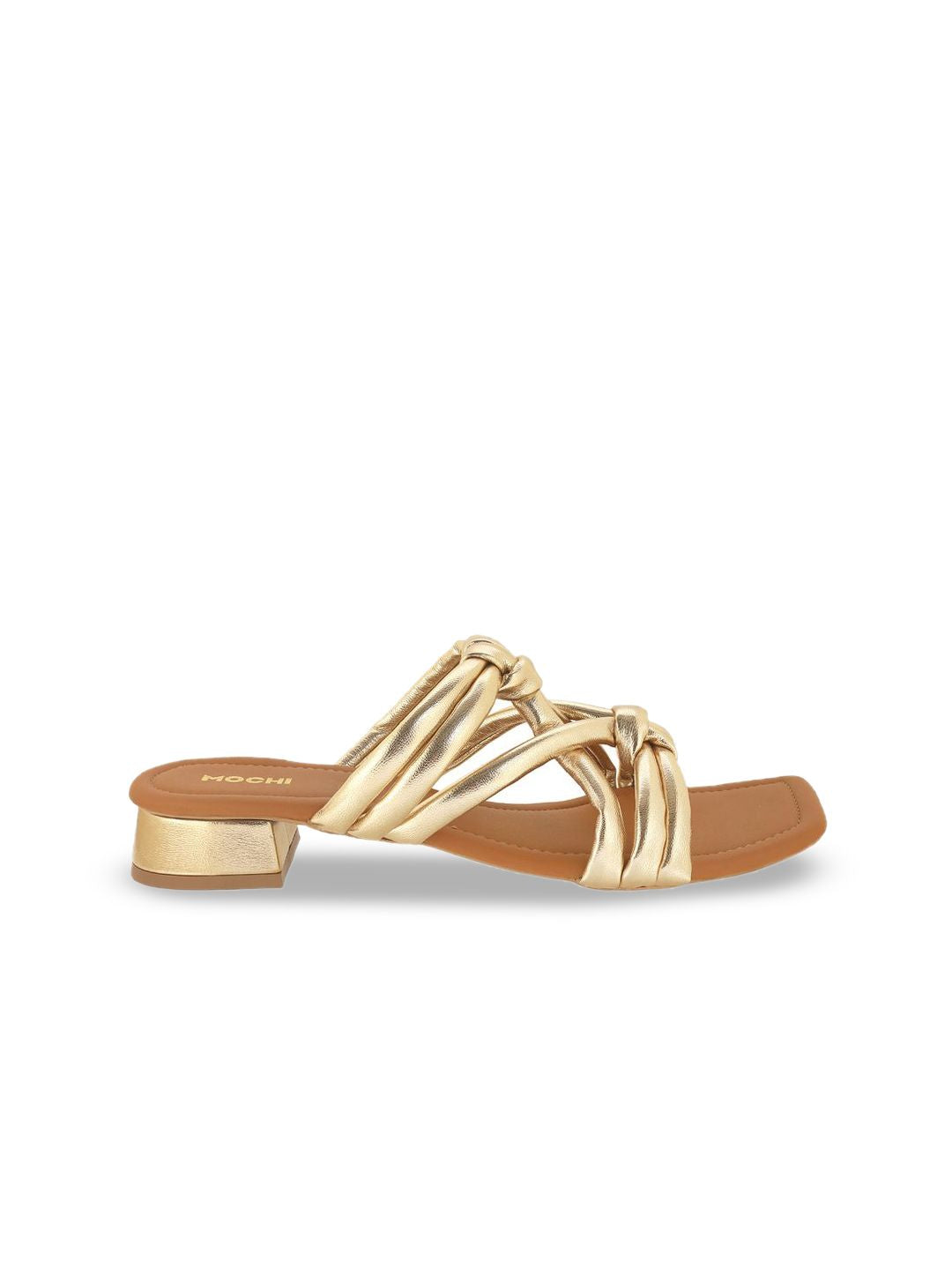 Mochi Women Open Toe Block Pumps