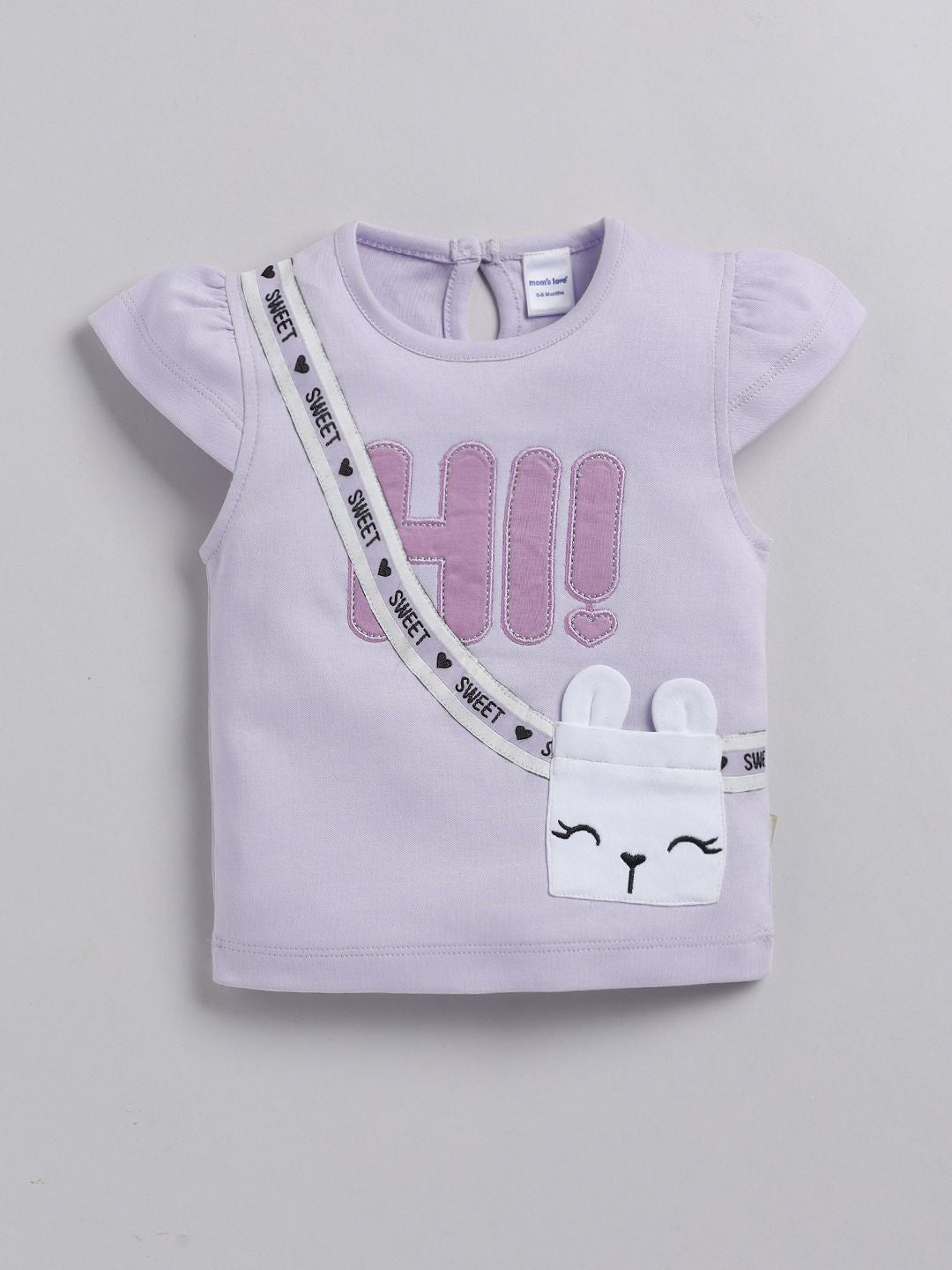 Moms Love Infant Girls Pure Cotton Printed Top with Shorts