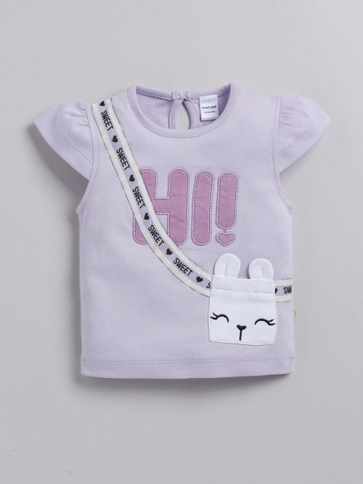 Moms Love Infant Girls Pure Cotton Printed Top with Shorts