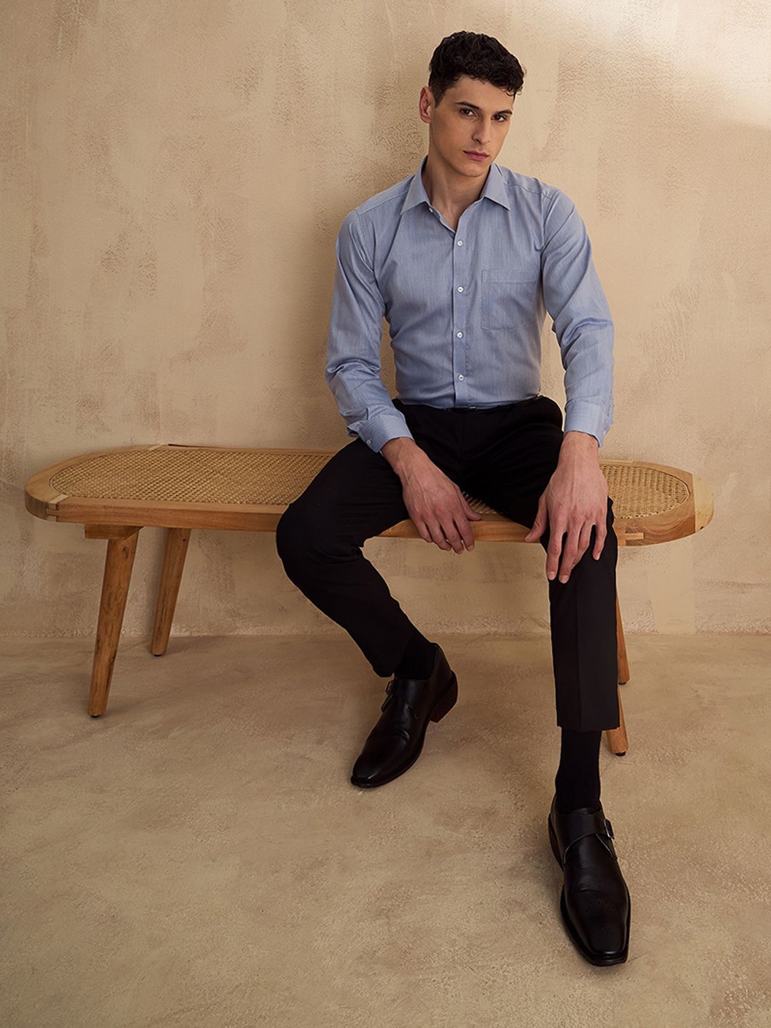 DENNISON Men Double Pleated Formal Trousers