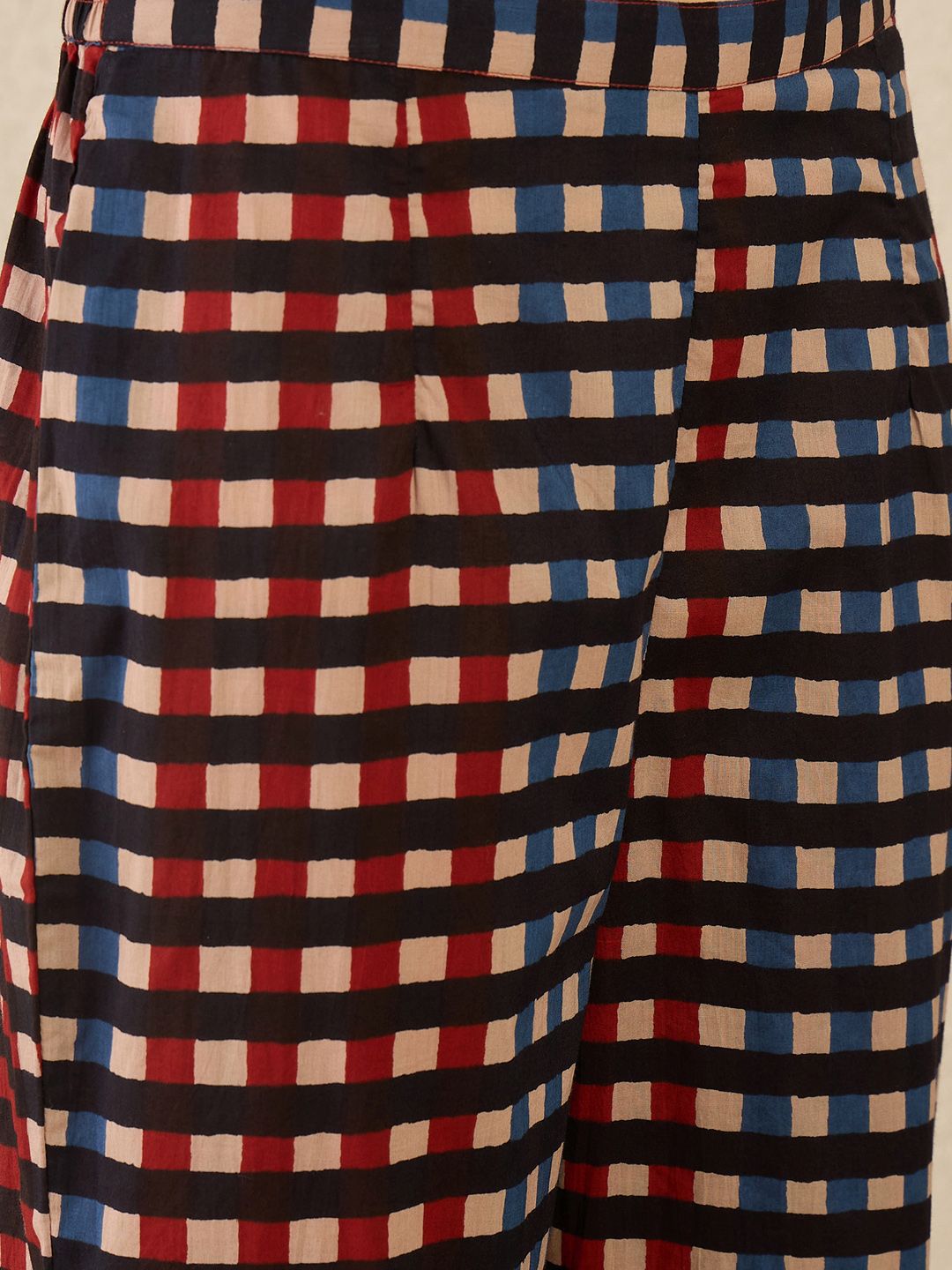 Indo Era Geometric Printed Shirt Collar Pure Cotton Straight Kurta With Trnousers