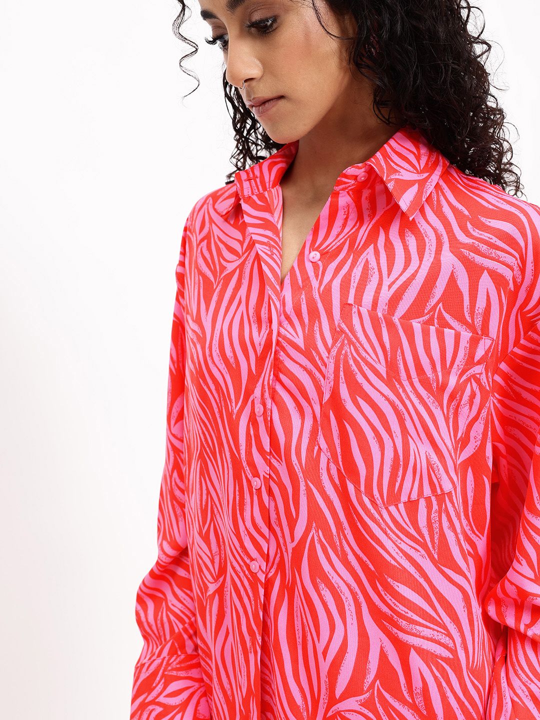 DressBerry Vibrant Leafy Tropical Print Shirt & Shorts Co-ords