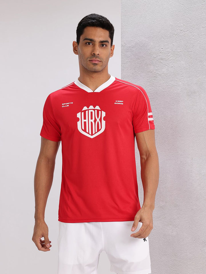 HRX by Hrithik Roshan Brand Logo Printed Rapid-Dry Football Jersey