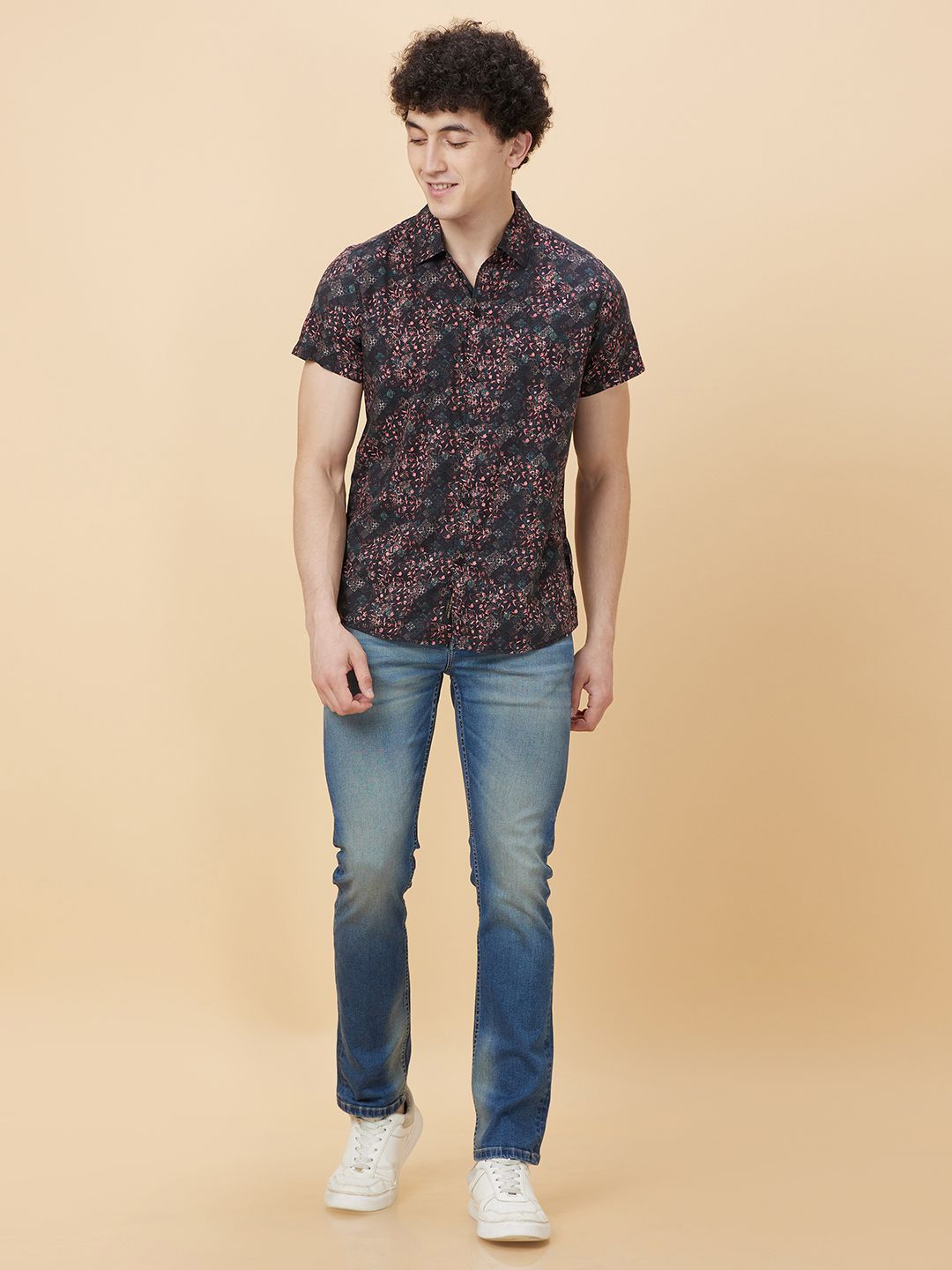 Being Human Men Slim Fit Floral Printed Casual Shirt