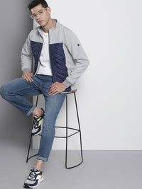 The Indian Garage Co Men Colourblock Zip-Front Bomber Jacket