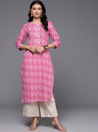 Indo Era Leheriya Printed Gotta Patti Pure Cotton Kurta