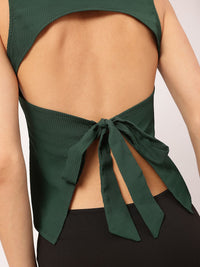 DressBerry Textured Open Back Crop Top